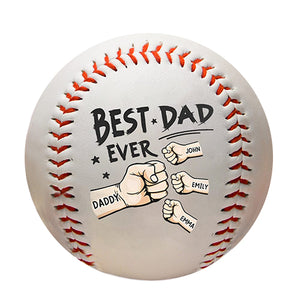 The Best Dad Ever - Family Personalized Custom Baseball - Father's Day, Birthday Gift For Dad