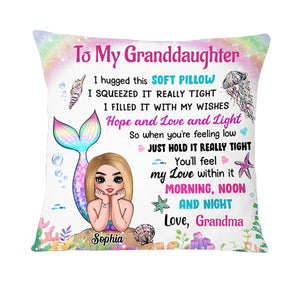 Personalized Granddaughter Daughter Mermaid Hug This Pillow