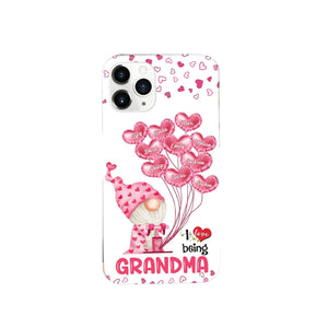 I love being Grandma Doll with pink balloon Personalized Phone case for Grandma Nana Mommy Auntie