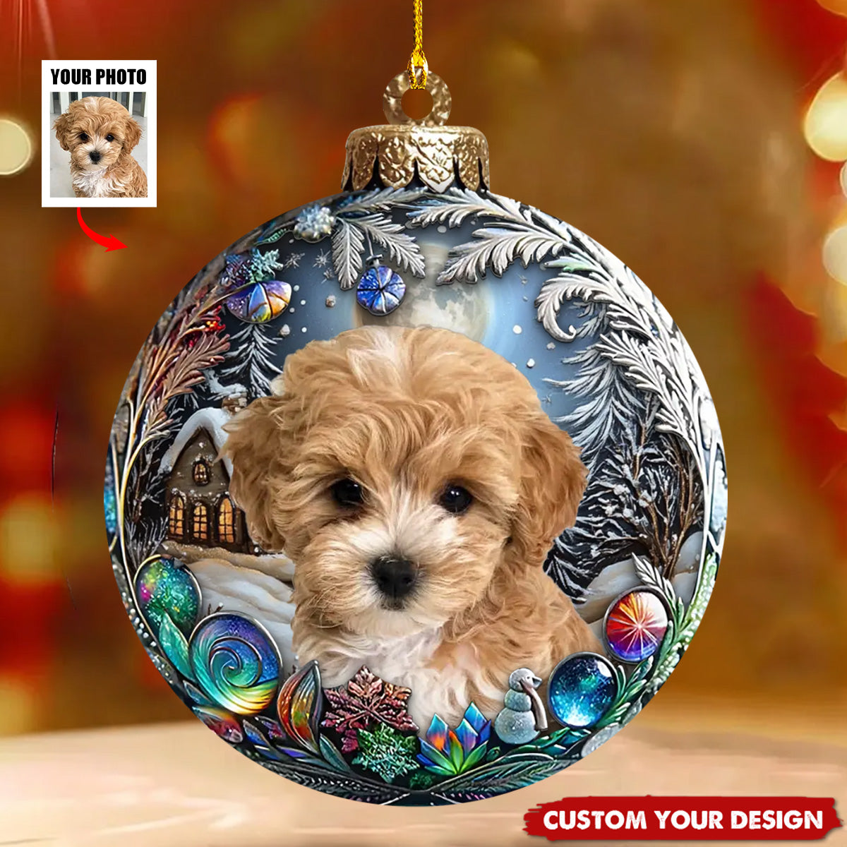 Custom Photo Pets Make Our Lives Whole - Dog & Cat Personalized Ornament