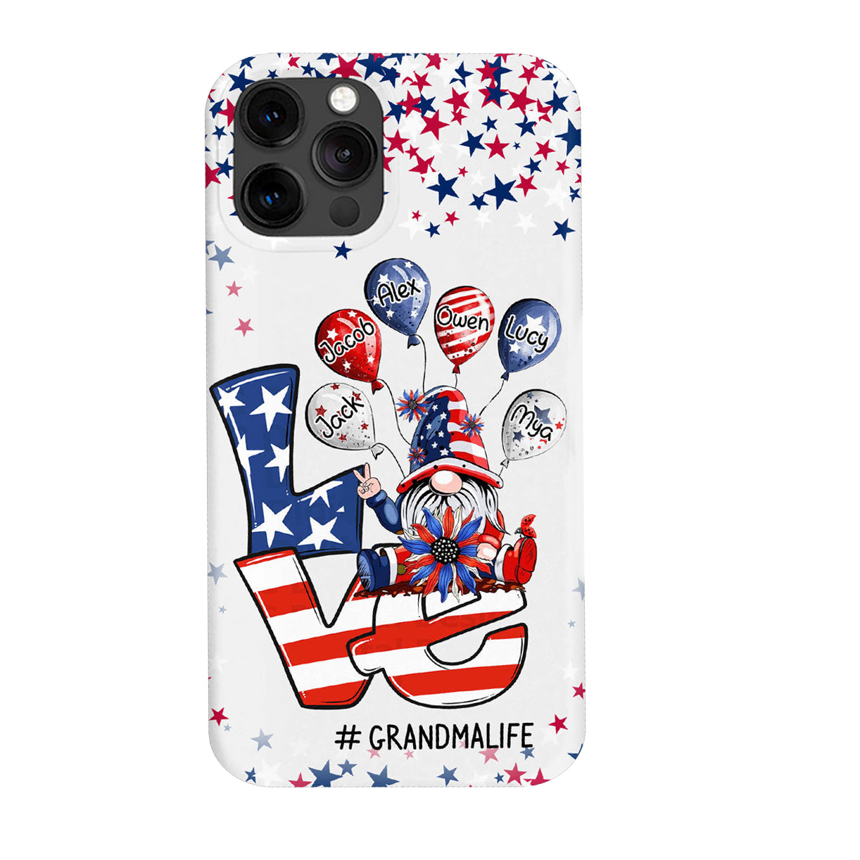 Love Grandma Life 4th of July With Balloon Grandkids Personalized Phone case