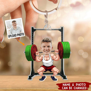 Weight Lifting Custom Photo - Personalized Acrylic Photo Keychain