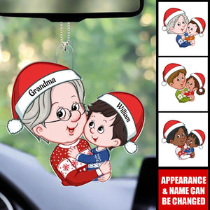 Personalized Grandma And Grandkid Acrylic Ornament