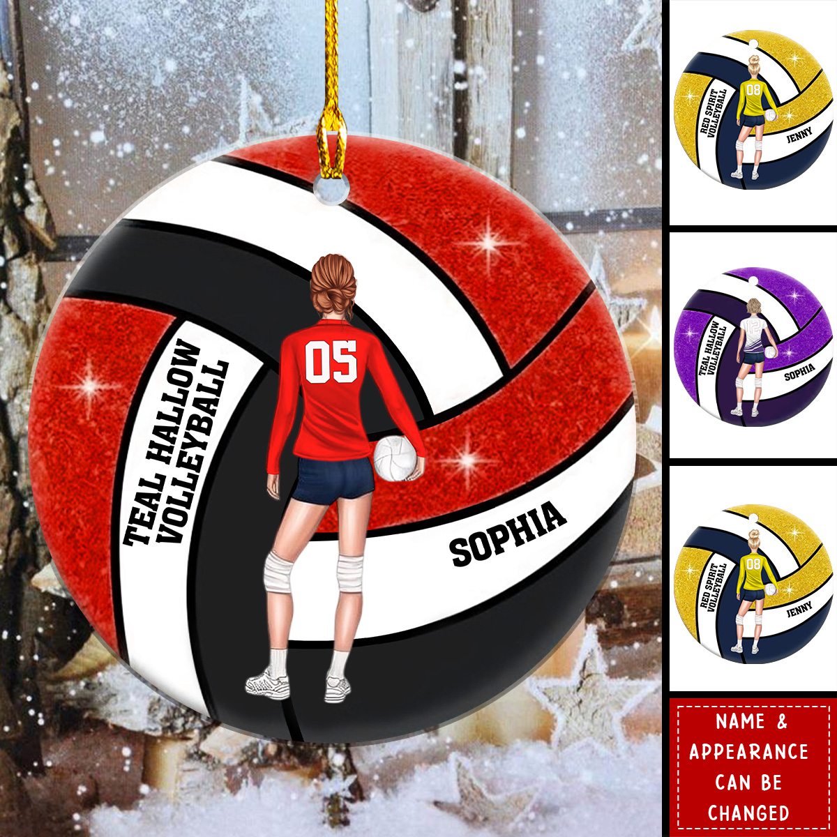 Volleyball Girl Ornament Personalized, Christmas Gift for Sport Lover, Christmas Decoration, Team Gift, Senior Gift