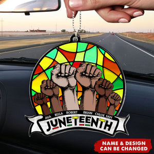 Family Juneteenth Flag - Personalized Car Ornament