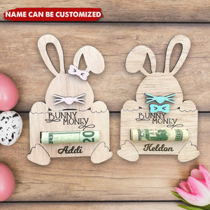 Easter Bunny Money Custom Kid's Name Holder, Easter Gift For Grandkids Kids,Easter Day