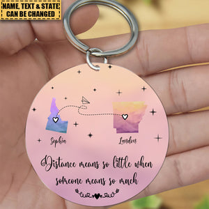 Always Close At Heart Custom Multiple States - Personalized Acrylic Keychain