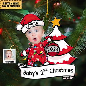 Baby's First Christmas - Personalized Christmas Tree Acrylic Photo Ornament