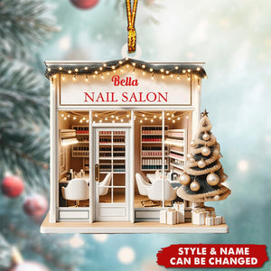 Personalized Barber Shop, Hair Salon Christmas Shaped Ornaments – Gift For Barbers, Hairdressers