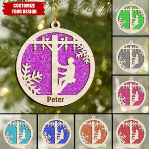 Personalized Lineman Ornament - Lineman Christmas Hanging Ornament Lineman Gift Xmas Tree