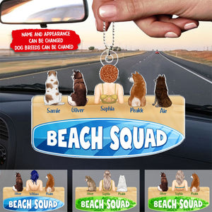 Beach Squad - Gift For Dog Dad, Mom - Personalized Acrylic Car Ornament