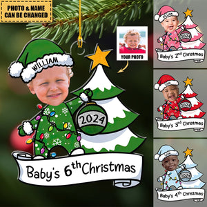 Baby's First Christmas - Personalized Christmas Tree Acrylic Photo Ornament