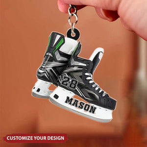 Hockey Skates - Personalized Acrylic Keychain, Gifts For Ice Hockey Lovers