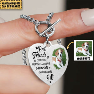 Best Friends Come Into Our Lives And Leave Pawprints On Our Hearts - Personalized Photo Heart Bracelet