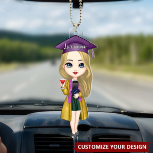 Cartoon Graduate - Personalized Acrylic Ornament, Graduation Ceremony Birthday Gift for Women Girls