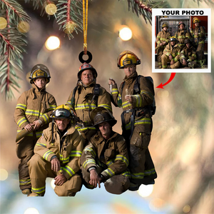 Custom Photo Gifts For Firefighter, Upload Photo Christmas Ornament