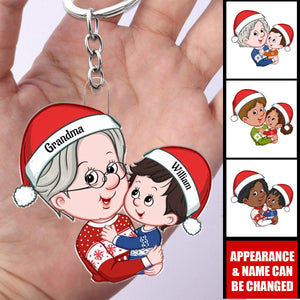 Personalized Grandma And Grandkid Acrylic Keychain