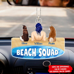 Beach Squad - Gift For Dog Dad, Mom - Personalized Acrylic Car Ornament