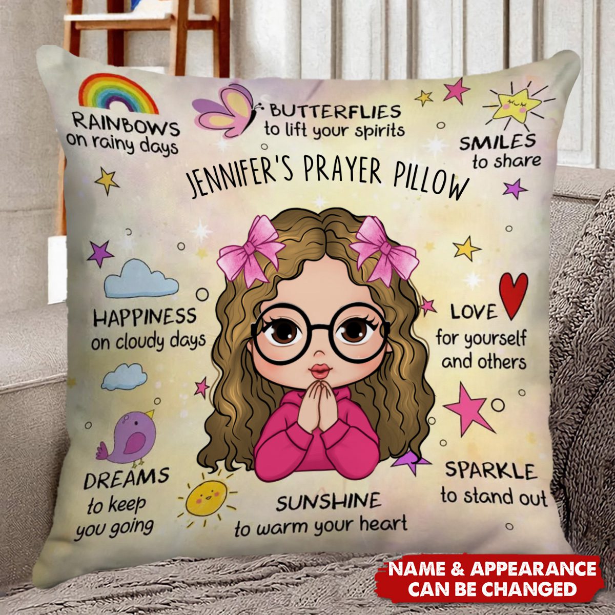 Personalized Gift For Kid Granddaughter Prayer Pillow