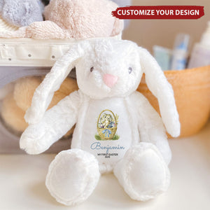 Personalized My First Easter Cute Plush Bunny Toy, Easter Gift for Kids