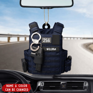 Personalized Police Bulletproof Vest Car Hanging Acrylic Ornament