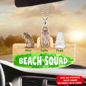 Beach Squad - Gift For Dog Dad, Mom - Personalized Acrylic Car Ornament