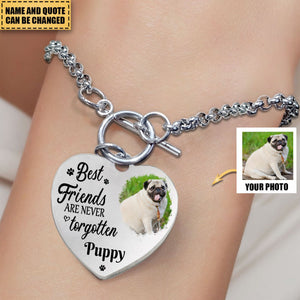 Best Friends Are Never Forgotten - Personalized Photo Heart Bracelet