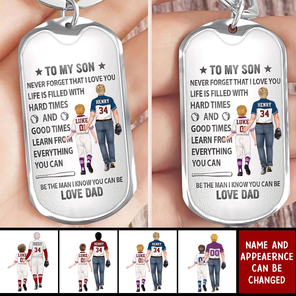 Personalized To My Son Keychain - Never Forget That I Love You - Gift Idea For Son/Father's Day