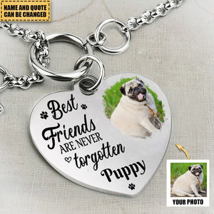 Best Friends Are Never Forgotten - Personalized Photo Heart Bracelet