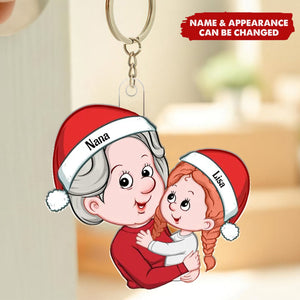 Personalized Grandma And Grandkid Acrylic Keychain