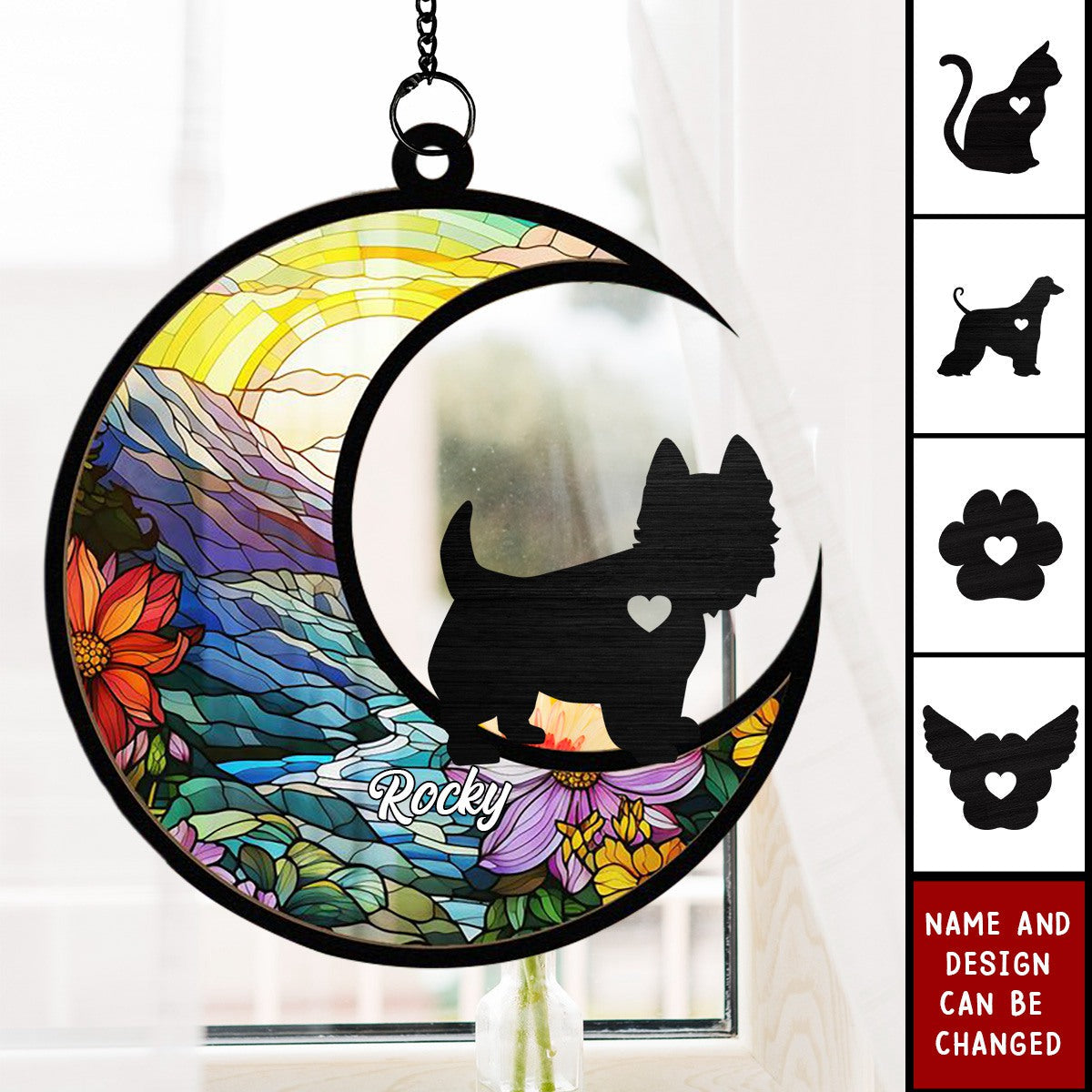 Pet Loss - Personalized Hanging Suncatcher Ornament