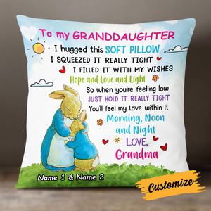 Personalized Bunny Easter Mom Grandma Daughter Granddaughter Pillowcase