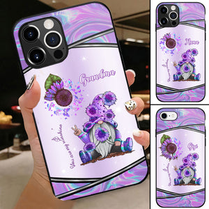 PERSONALIZED Phone Case HOLOGRAM SUNFLOWER GRANDMA- MOM doll, YOU ARE MY SUNSHINE Butterfly