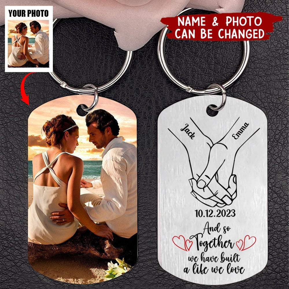 Personalized Photo Keychain, Memorial Gifts, Custom Photo - You & Me We Got This