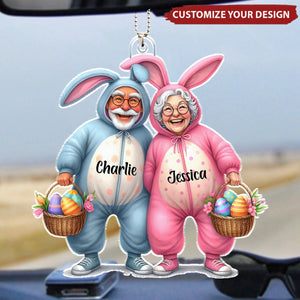 Funny Easter Couple - Personalized Acrylic Car Ornament Easter Gift