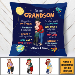 Grandma Hugging Grandkid To My Granddaughter Grandson Gift For Grandchildren Personalized Pillow