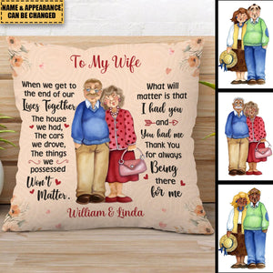 Personalized To My Wife/Husband Pillow - Gift Idea For Couple - Thank You For Always Being There For Me