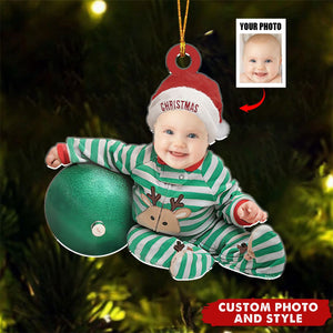 Custom Photo Santa Baby - Family Personalized Custom Ornament - Acrylic Custom Shaped - Christmas Gift For Baby Kids, Newborn Baby