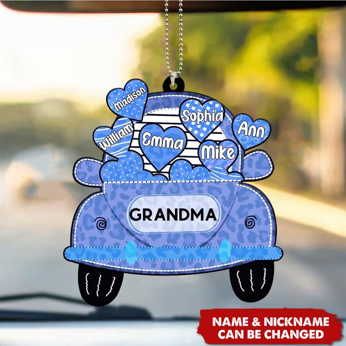 Nickname Grandma Truck Loading Heart - Personalized Car Ornament