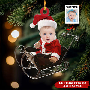 Custom Photo Santa Baby - Family Personalized Custom Ornament - Acrylic Custom Shaped - Christmas Gift For Baby Kids, Newborn Baby