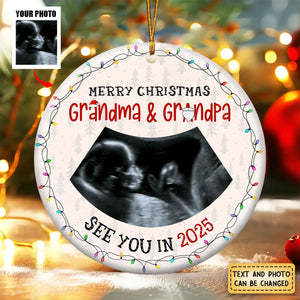 First Christmas Mommy & Daddy - Personalized Ceramic Photo Ornament