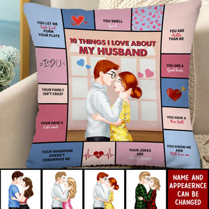 10 Things I love About My Husband - Personalized Gifts For Couple Pillow