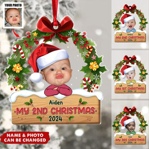 My 1st Christmas - Personalized Babys Photo First Christmas Ornament