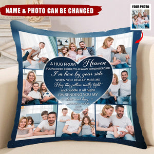 A Hug From Heaven Memorial Personalized Photo Pillow