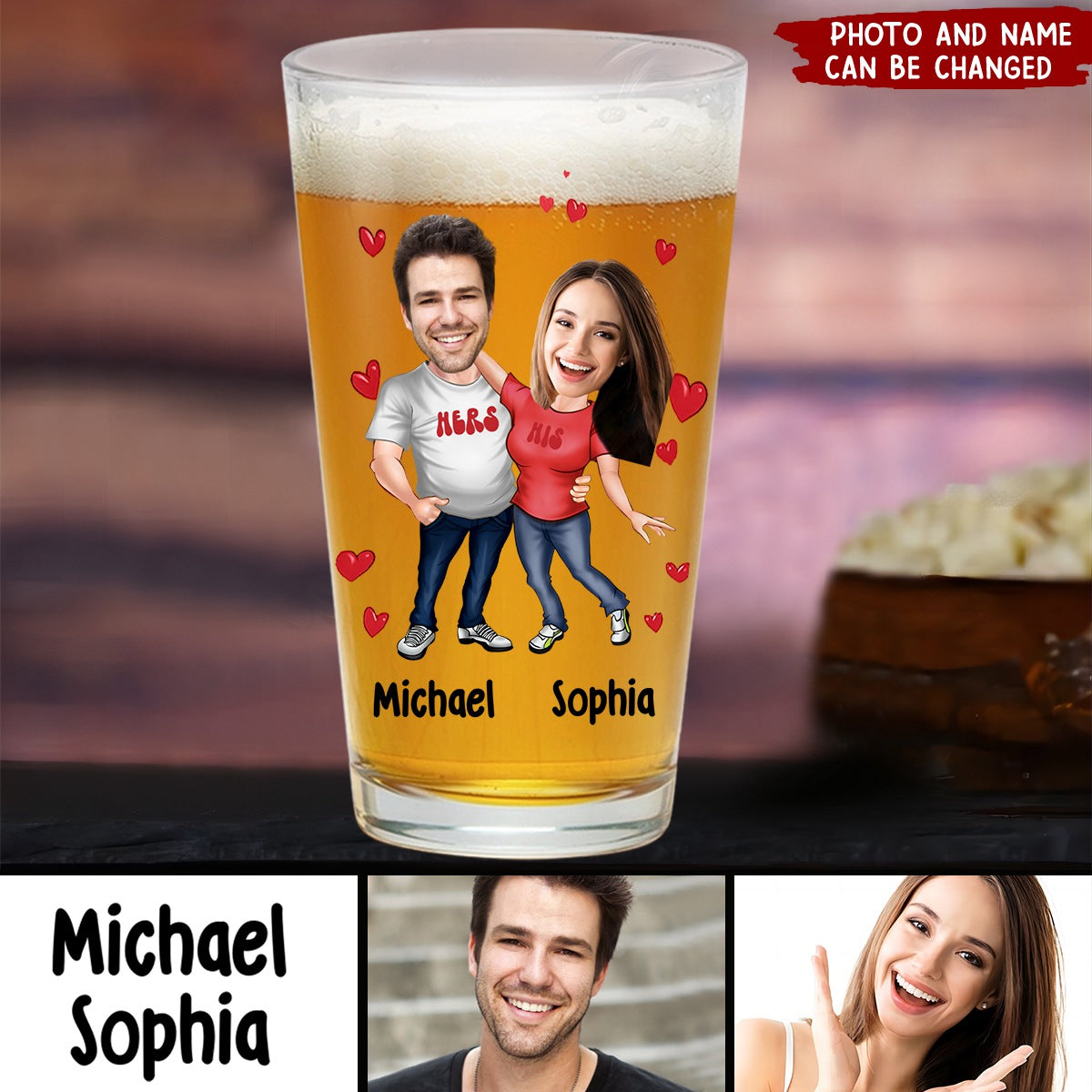 Congrats On Being My Husband Boyfriend - Personalized Couple Beer Glass