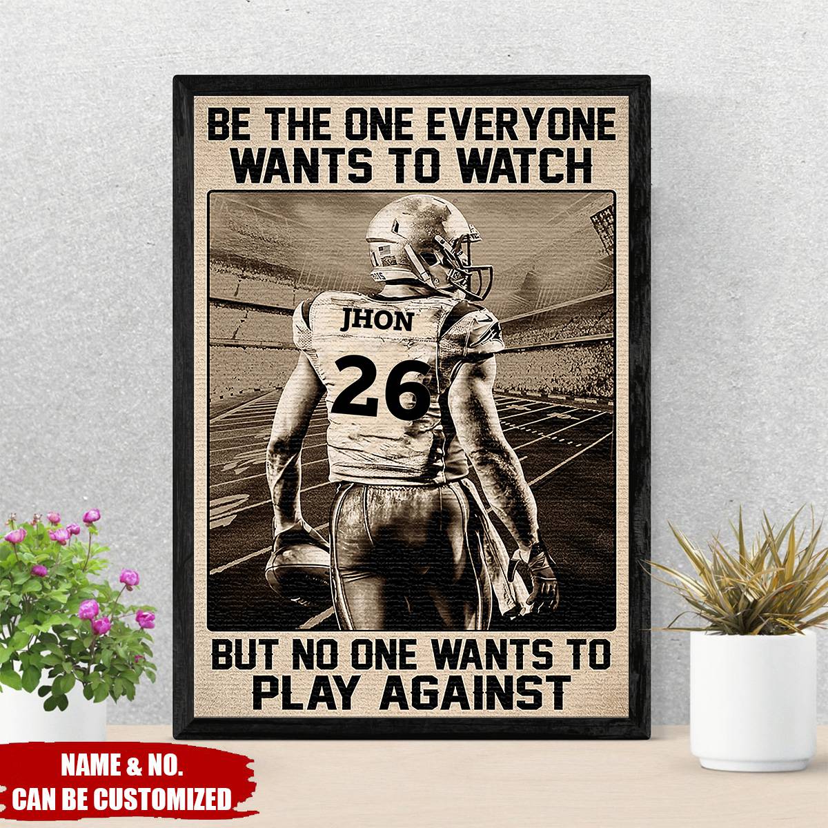 Retro Football Man Personalized Poster, Christmas Gift For Football Lovers