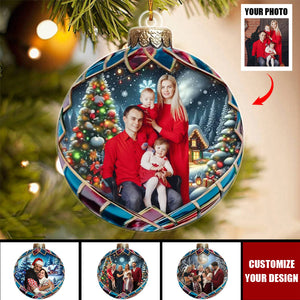 Christmas Good Cheer Is Found With Family - Personalized Acrylic Photo Ornament, Gift For Family Members