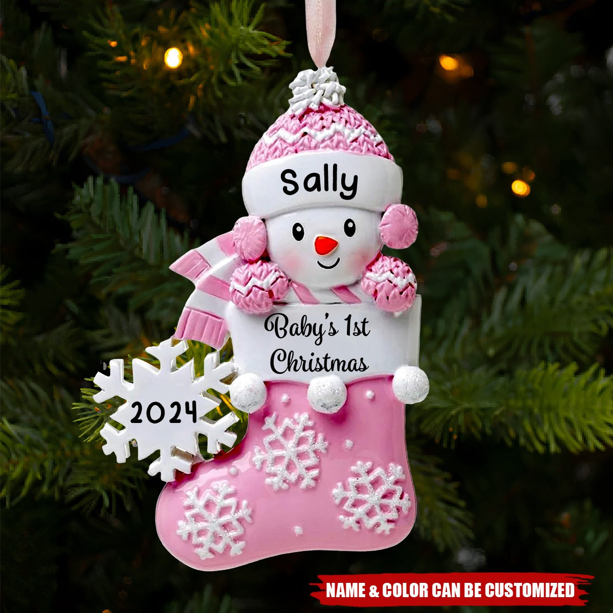 Baby's First Christmas Personalized Poly Resin Christmas Ornament