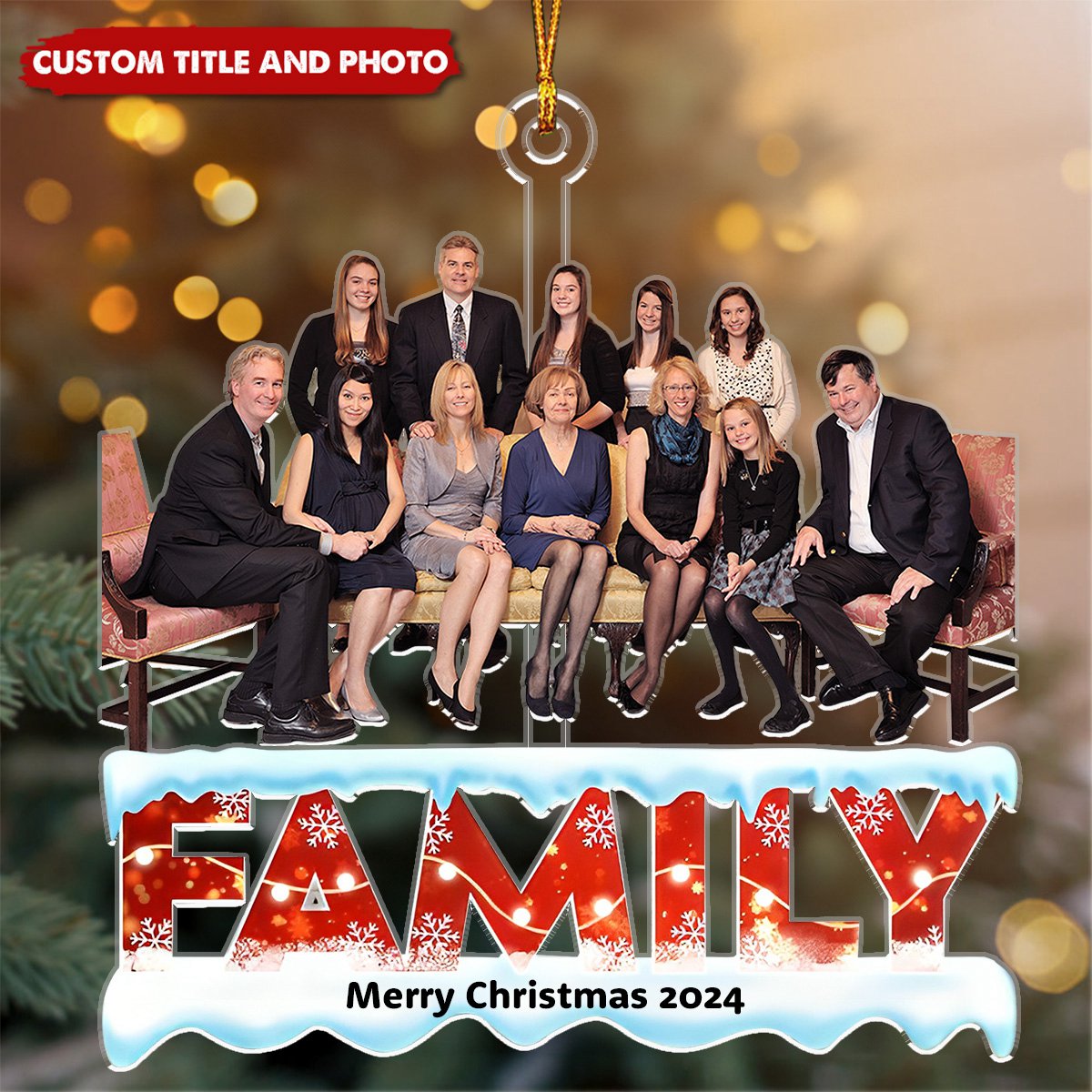 Custom Photo Family Besties Siblings Coworkers - Personalized Cutout Acrylic Ornament