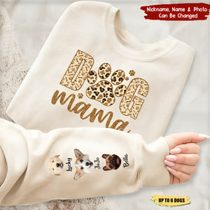 Personalized Photo On Sleeve Dog Mama Sweatshirt